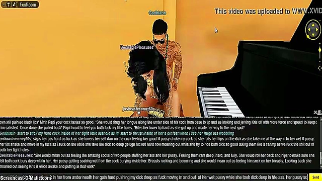 Nighttime 3D Anime Seduction – Black-Haired Babe Rides Dual Cocks for CMC Bliss