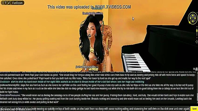 Nighttime 3D Anime Seduction – Black-Haired Babe Rides Dual Cocks for CMC Bliss