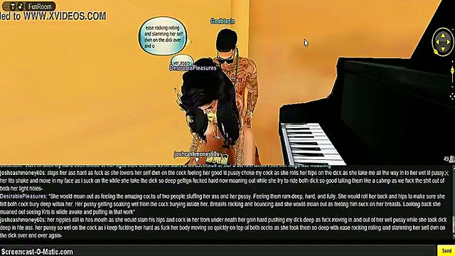 Nighttime 3D Anime Seduction – Black-Haired Babe Rides Dual Cocks for CMC Bliss