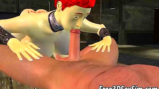 Busty Redhead Cartoon Hottie Sucks Big Dick Hardcore