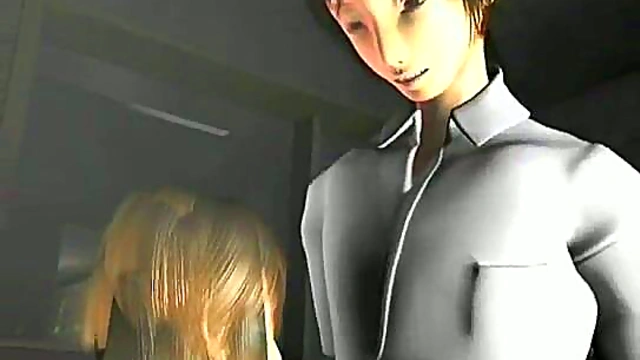 Busty 3D Secretary Sucks Dick Hard In The Office For A Messy Facial