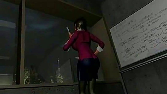 Busty 3D Secretary Sucks Dick Hard In The Office For A Messy Facial