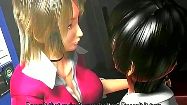 Busty 3D Secretary Sucks Dick Hard In The Office For A Messy Facial