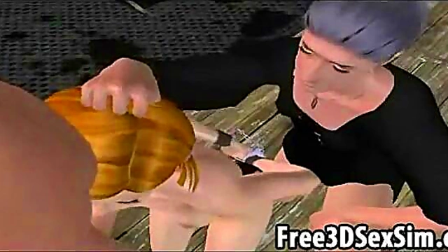 Redhead Cartoon Babe Gets Double Teamed Hardcore In Sexy 3D Anime Action