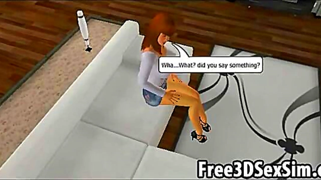 Seductive Redhead Cartoon Gets Seduced By Big Dick In Anime Softcore Scene