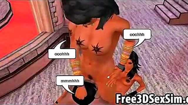 Two Sexy 3D Cartoon Hotties Suck & Fuck Stud Hardcore