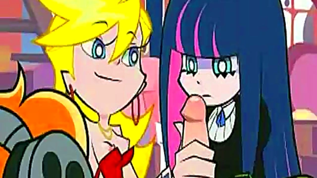 Horny Hentai Game Zone – Girl in Panties and Stockings Teases Cock