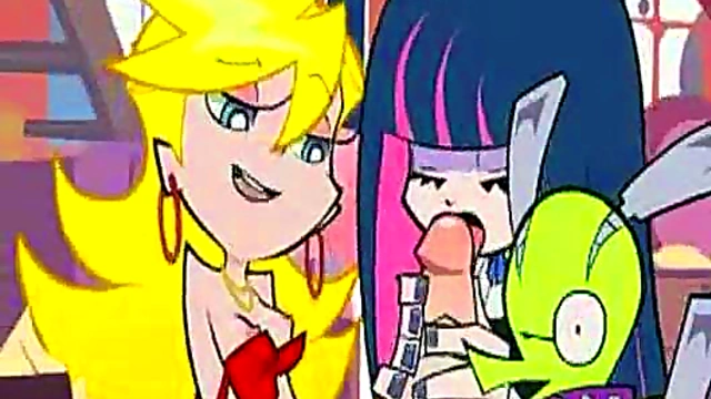 Horny Hentai Game Zone – Girl in Panties and Stockings Teases Cock