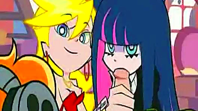 Horny Hentai Game Zone – Girl in Panties and Stockings Teases Cock