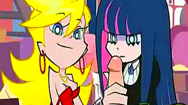 Horny Hentai Game Zone – Girl in Panties and Stockings Teases Cock