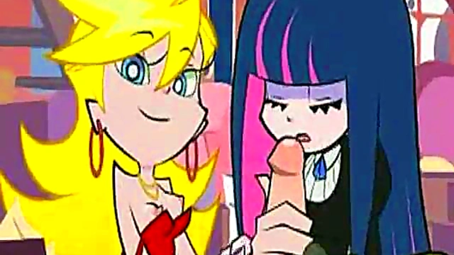 Horny Hentai Game Zone – Girl in Panties and Stockings Teases Cock