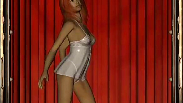 Busty 3D Anime Stripper Shows Off Big Tits On Stage With Hardcore Blowjob Action