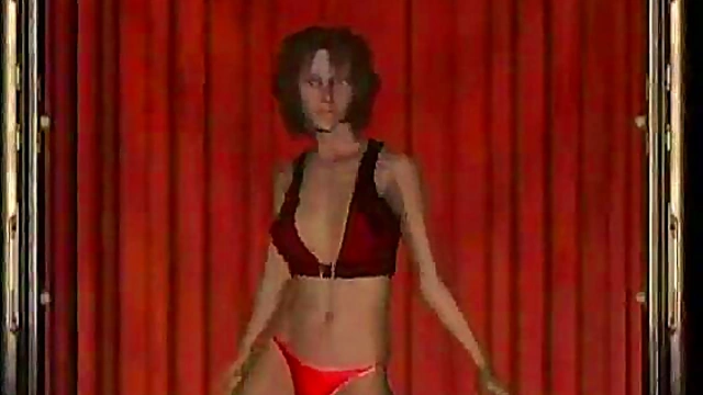 Busty 3D Anime Stripper Shows Off Big Tits On Stage With Hardcore Blowjob Action