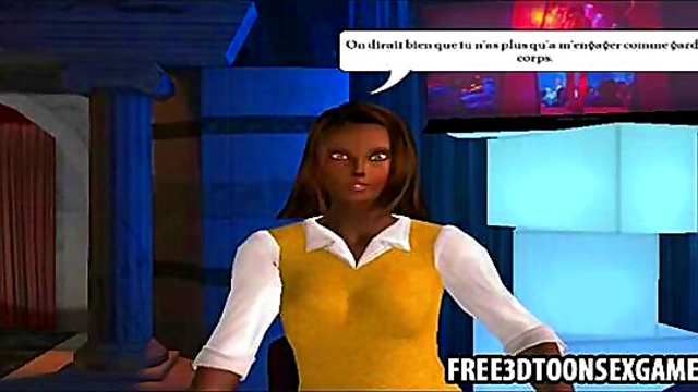 Teen Babe Goes Wild in 3D Anime Game for Intense Blowjob Action