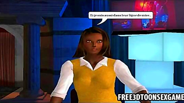 Teen Babe Goes Wild in 3D Anime Game for Intense Blowjob Action