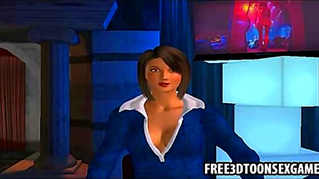 Teen Babe Goes Wild in 3D Anime Game for Intense Blowjob Action