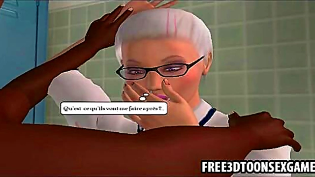 Teen Babe Goes Wild in 3D Anime Game for Intense Blowjob Action