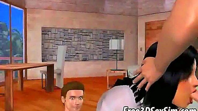 Sexy 3D Cartoon Gets Double Teamed for Hardcore Anime Fun