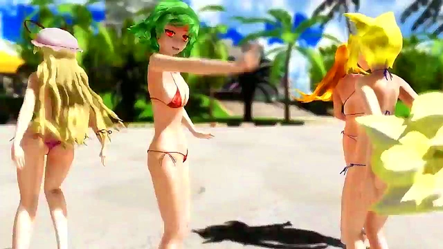 3D Hentai Bicini Babe DancesErotically With Seductive Poker Face