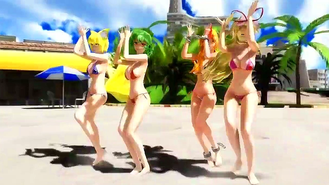 3D Hentai Bicini Babe DancesErotically With Seductive Poker Face