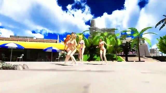 3D Hentai Bicini Babe DancesErotically With Seductive Poker Face