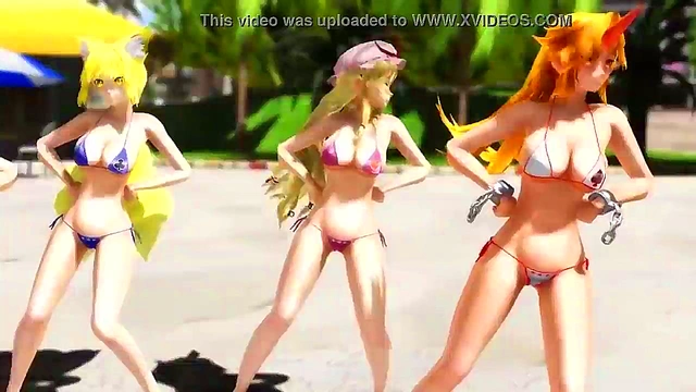 3D Hentai Bicini Babe DancesErotically With Seductive Poker Face