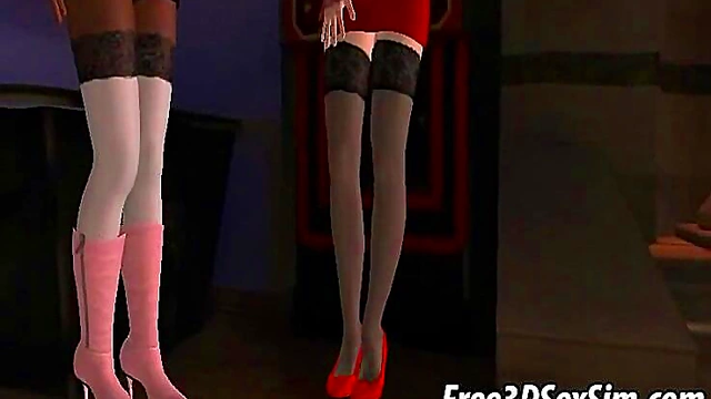 Sexy Babes Showcase Their Moves in 3D Anime Sex Villa Game Compilation