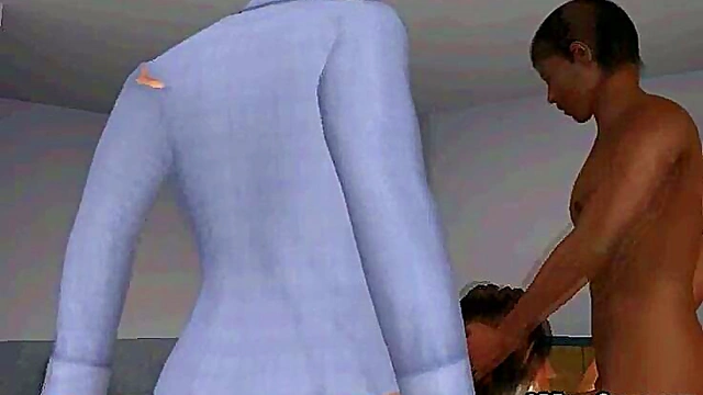 Ebony Cartoon Honey Gets Double Teamed Hardcore In Tasty 3D Anime Adventure