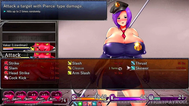 My Girlfriend and I Enjoy Hot Busty Hottie in Karryn's Prison Hentai Game