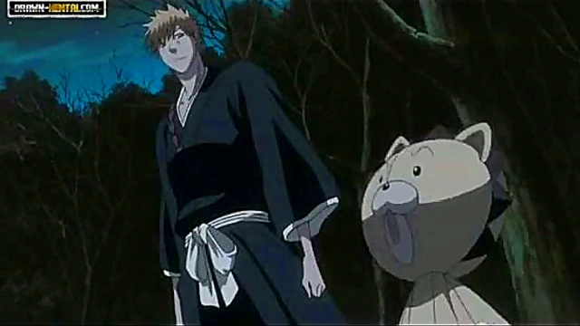 Ichigo Fucks Nozomi in Bleach Forest Parody for Nighttime Blowjob Fun
