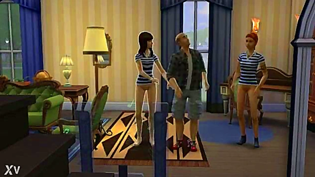 Horny Anime Sims Dance Seductively Before Hot Sex Session Begins
