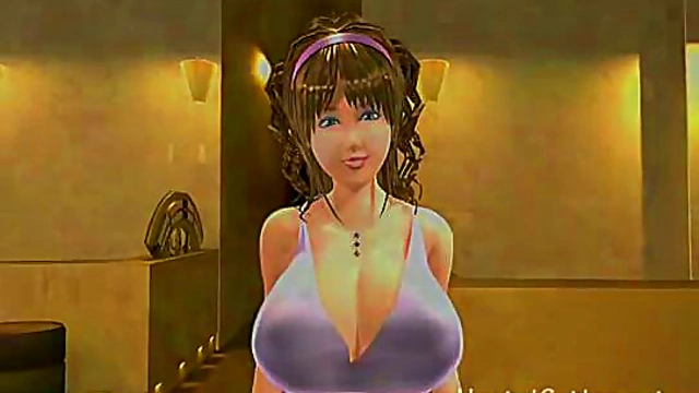 Busty Hentai Slut Rides Hairy Guy's Dick For Hardcore Anime Action