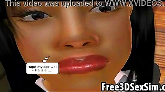 Sexy 3D Brunette Cartoon Hottie Sucks Dick For A Juicy Blowjob Feast