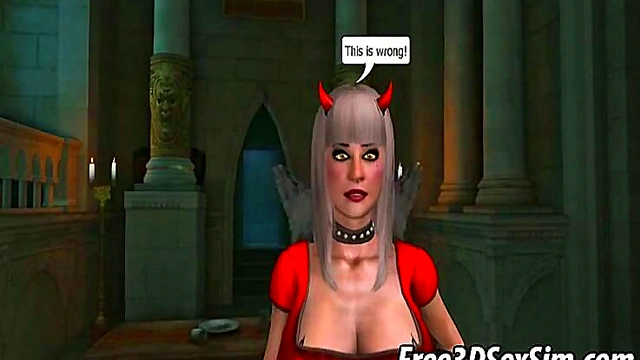 Blonde Babe Sucks Dick Outdoors in Hot 3D Anime Blowjob Scene