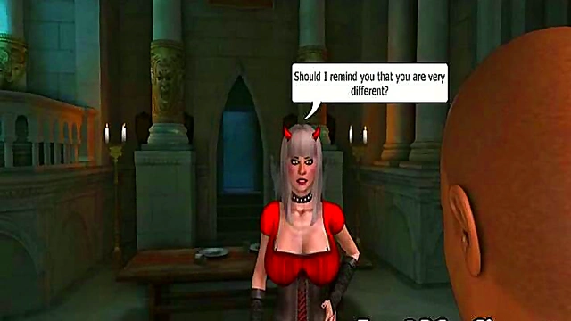 Blonde Babe Sucks Dick Outdoors in Hot 3D Anime Blowjob Scene