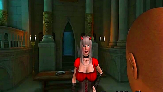 Blonde Babe Sucks Dick Outdoors in Hot 3D Anime Blowjob Scene