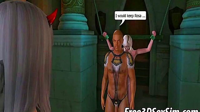 Blonde Babe Sucks Dick Outdoors in Hot 3D Anime Blowjob Scene