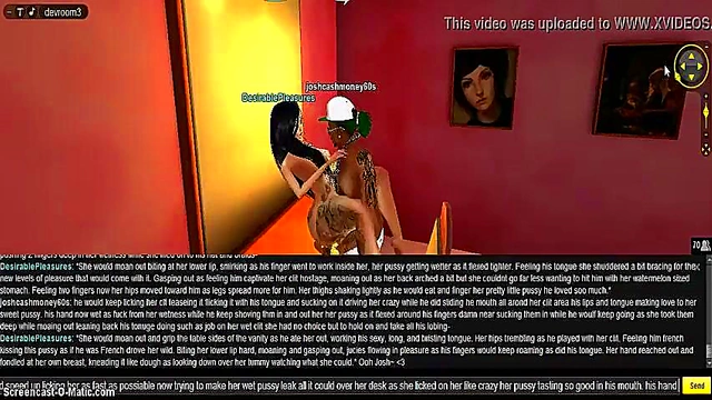 Horny IMVU Couple Enjoy Intense 3D Hentai DP Action On Pink Bed
