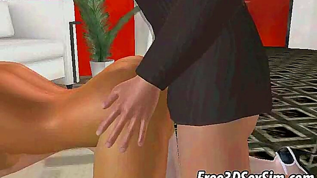 Hot 3D Cartoon Secretary Gets Double Teamed in Office Hardcore Anime Action