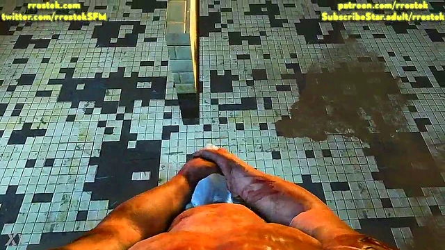 Power Girl & Black Cat Service Huge-Cock Ogre Man in 3D Anime Action