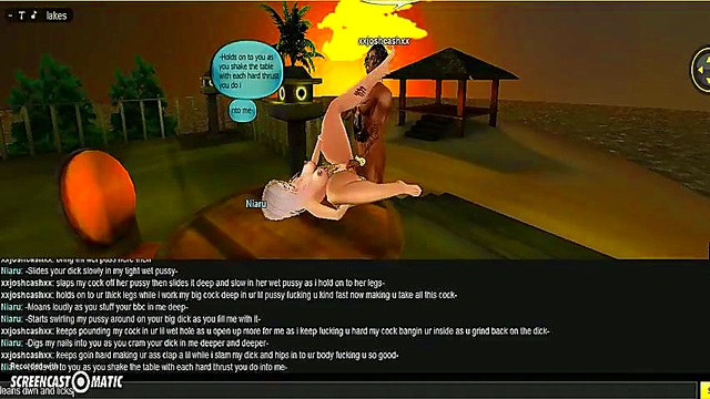 3D Anime Couple Gets Wild at Niaru Beach House for Intense IMVU Gameplay