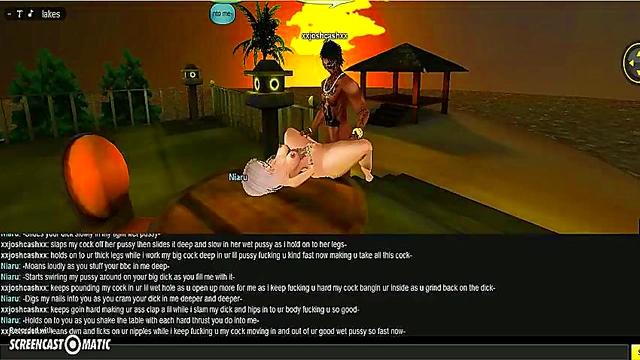 3D Anime Couple Gets Wild at Niaru Beach House for Intense IMVU Gameplay