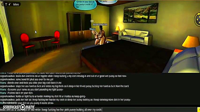 3D Anime Couple Gets Wild at Niaru Beach House for Intense IMVU Gameplay