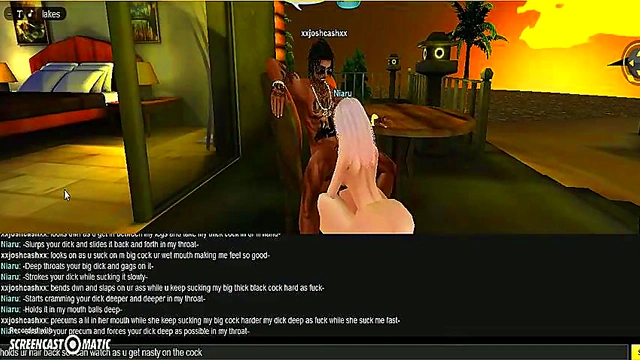 3D Anime Couple Gets Wild at Niaru Beach House for Intense IMVU Gameplay