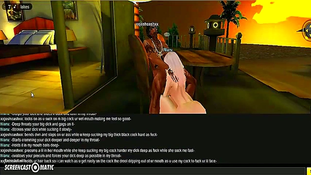 3D Anime Couple Gets Wild at Niaru Beach House for Intense IMVU Gameplay