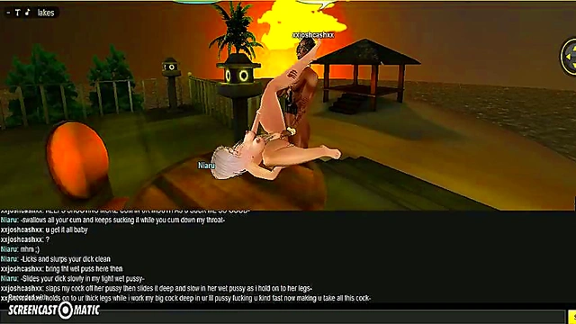 3D Anime Couple Gets Wild at Niaru Beach House for Intense IMVU Gameplay