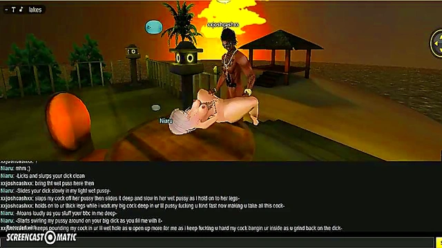 3D Anime Couple Gets Wild at Niaru Beach House for Intense IMVU Gameplay