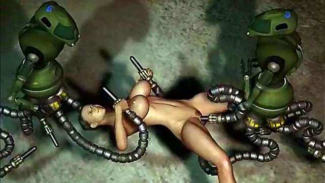 Sex Robots Gangbang MILF With Big Tits In Crazy XXX 3D World Anal Fest