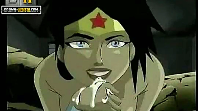 Superman Pleases Wonder Woman With Anal, Blowjob & Creampie Facial
