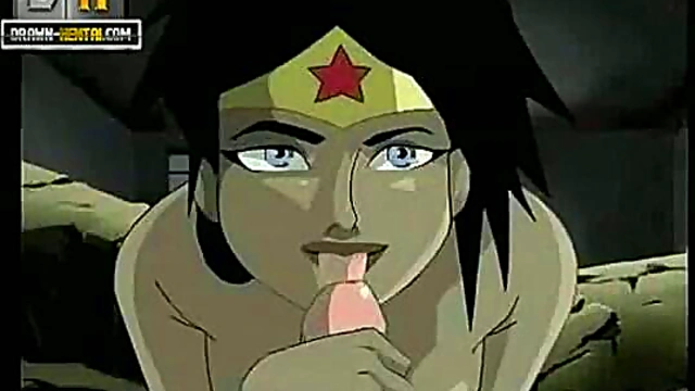 Superman Pleases Wonder Woman With Anal, Blowjob & Creampie Facial